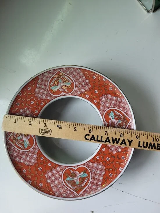 The Toscany Collection Arita Japan Porcelain Bowl Ashtray Red Gold Phoenix Desig - Picture 6 of 13